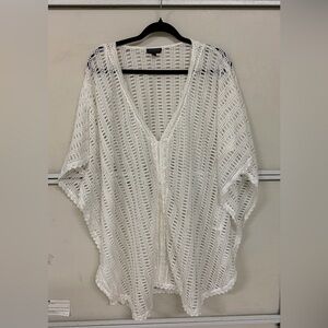 Topshop White Crochet Openwork Top Cover  Sz S